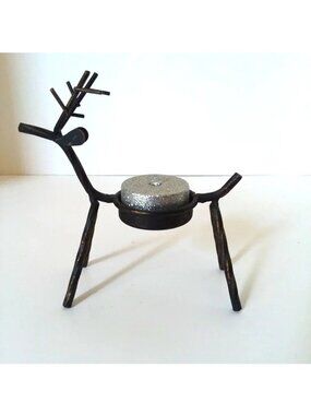 Reindeer Tealight Candle Holder Metal Rustic Cabin Holiday Winter Christmas Deco